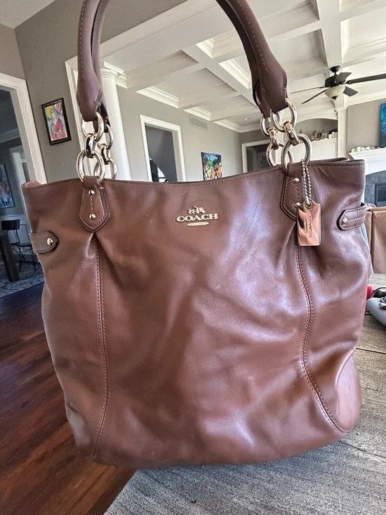 Vintage Coach Women's Kristin Brown Leather Shoulder Bag Purse - Picture 1 of 9